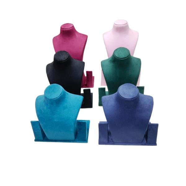 Elegant suede velvet necklace holder display