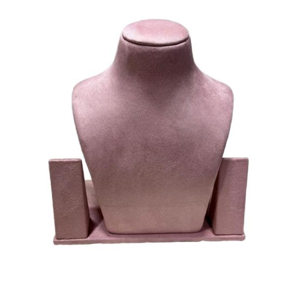 Elegant suede velvet necklace holder display