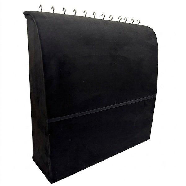 12 x 12 inch suede chain bracelet mangalsutra jewelry display stand with metal hanging hooks