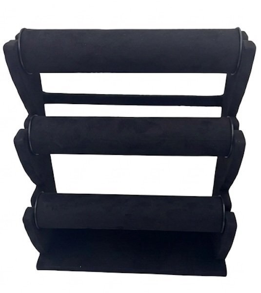 suede velvet 3-tier bangle display stand