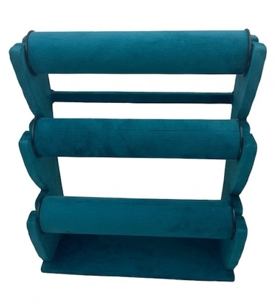 Bangle Display Stand | 3 Rod Suede Velvet Bangle Display