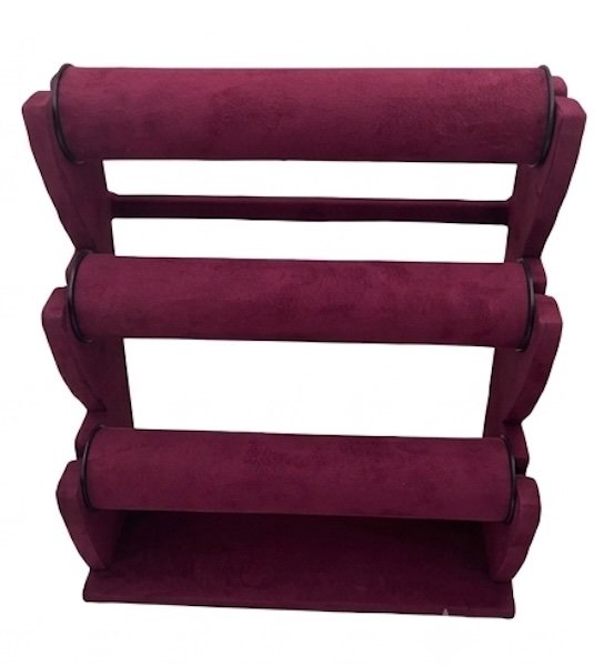 suede velvet 3-tier bangle display stand