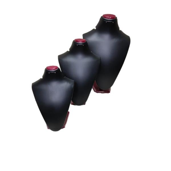 Professional matte plastic jewelry display bust for retail showrooms and exhibition counters.