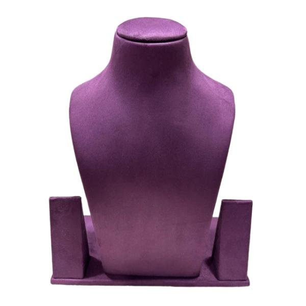 Elegant suede velvet necklace holder display