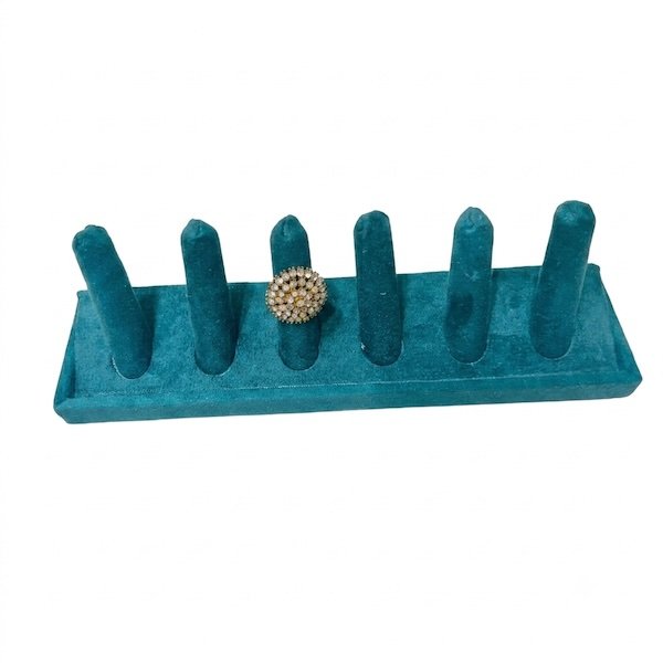 Suede Ring Display Stand 6 Slot | Ring Jewelry Holder