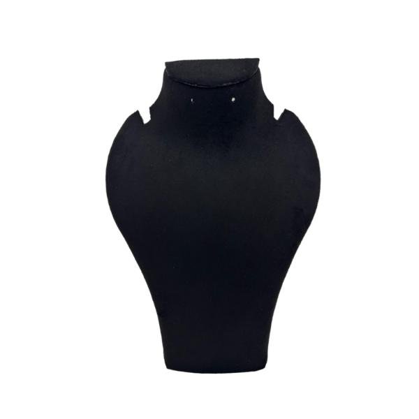 suede velvet necklace display bust stand for showcasing necklaces and pendants.