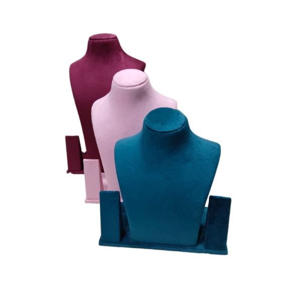 Elegant suede velvet necklace holder display