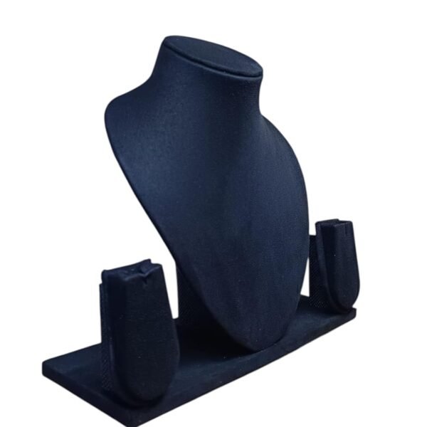 Elegant suede velvet jewelry display set designed for showcasing necklaces, pendants, and earrings.