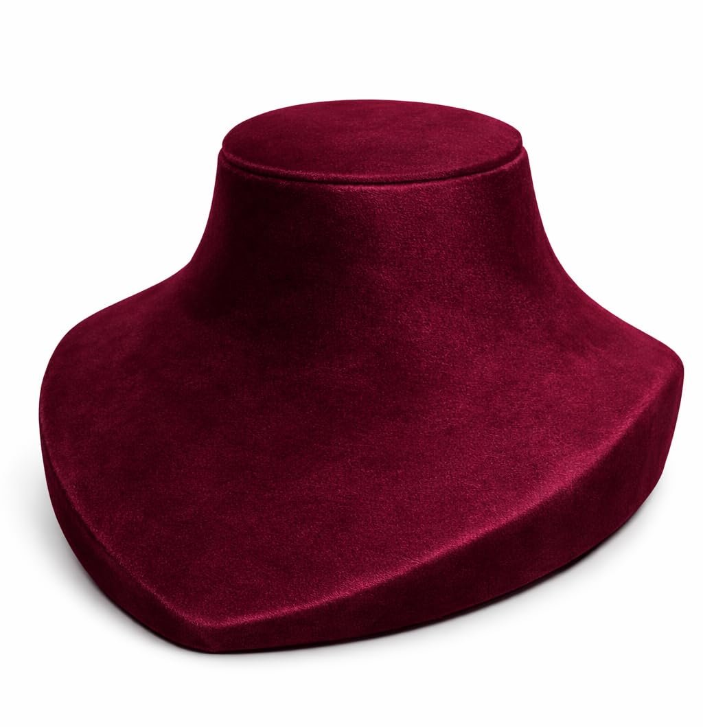 Premium suede velvet necklace display bust stand for showcasing necklaces and pendants