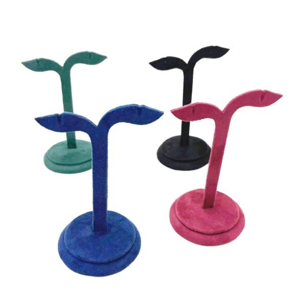 Premium Suede Leaf Design Earring Display Stand