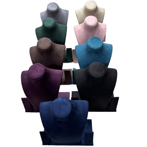 Elegant suede velvet necklace holder display