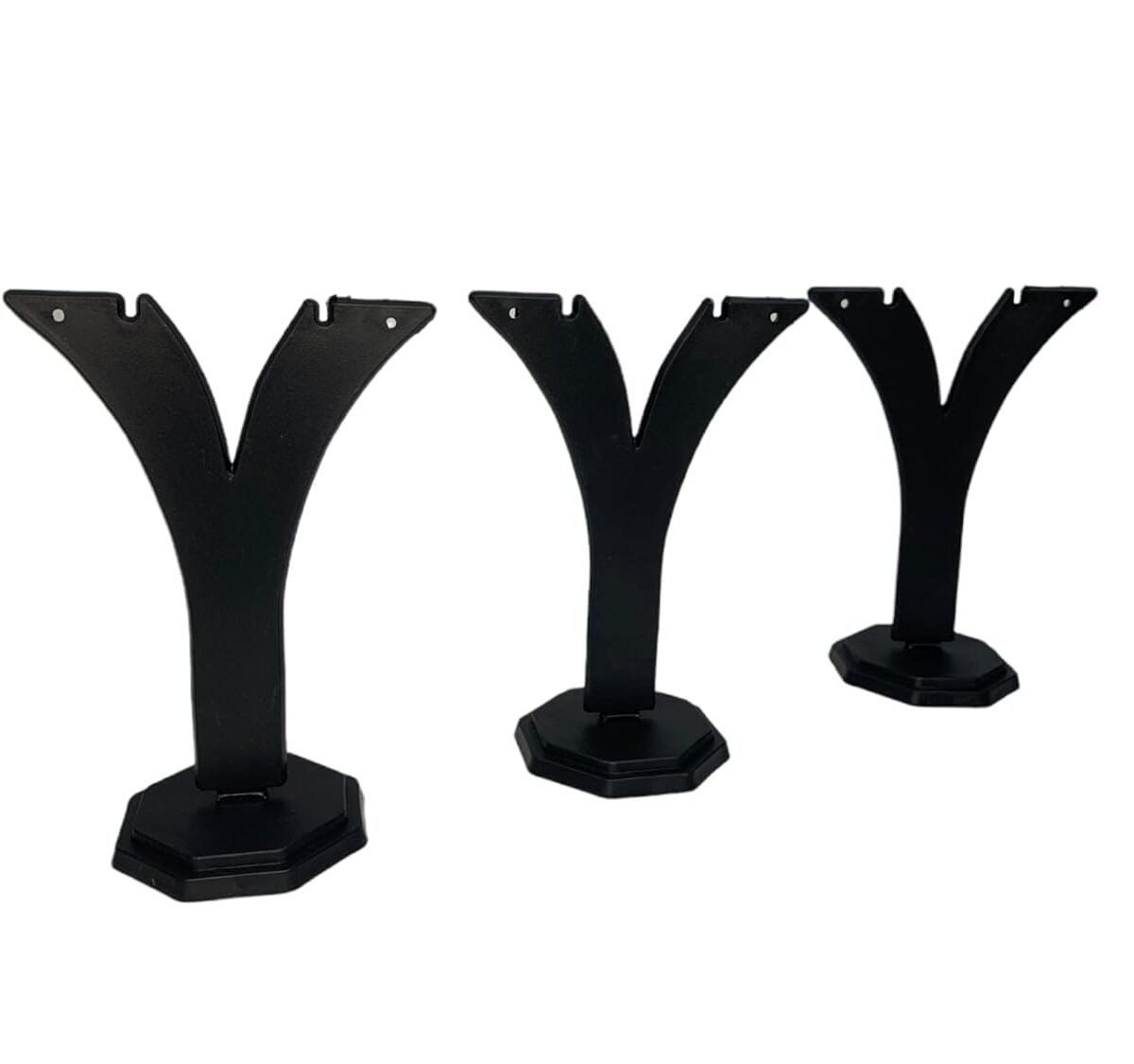 Plastic Y-shaped display stand for showcasing earrings