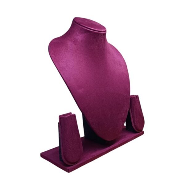 Elegant suede velvet jewelry display set designed for showcasing necklaces, pendants, and earrings.