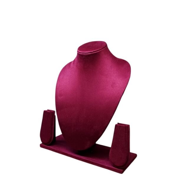 Elegant suede velvet jewelry display set designed for showcasing necklaces, pendants, and earrings.