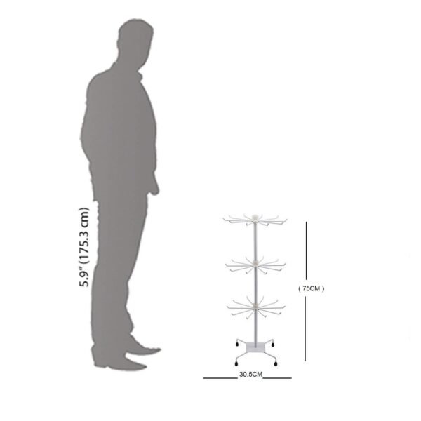 3 tier metal counter display stand with hooks