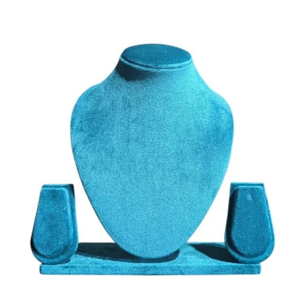 Elegant suede velvet jewelry display set designed for showcasing necklaces, pendants, and earrings.