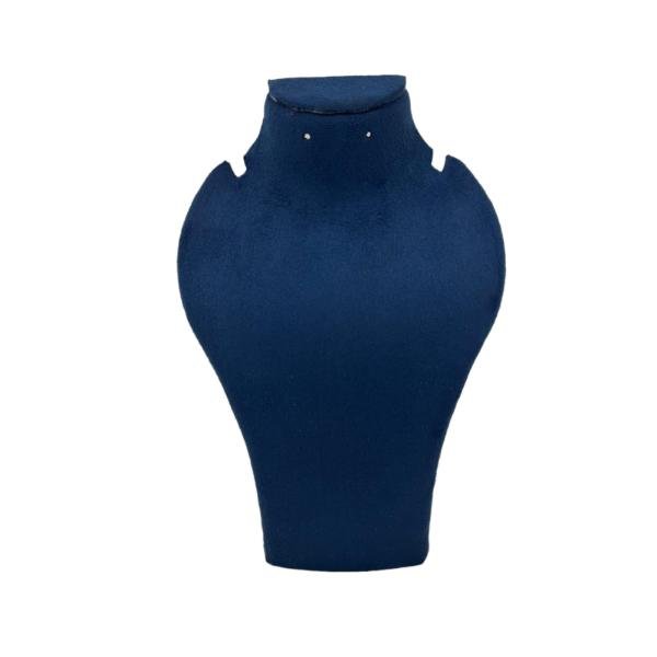 suede velvet necklace display bust stand for showcasing necklaces and pendants.